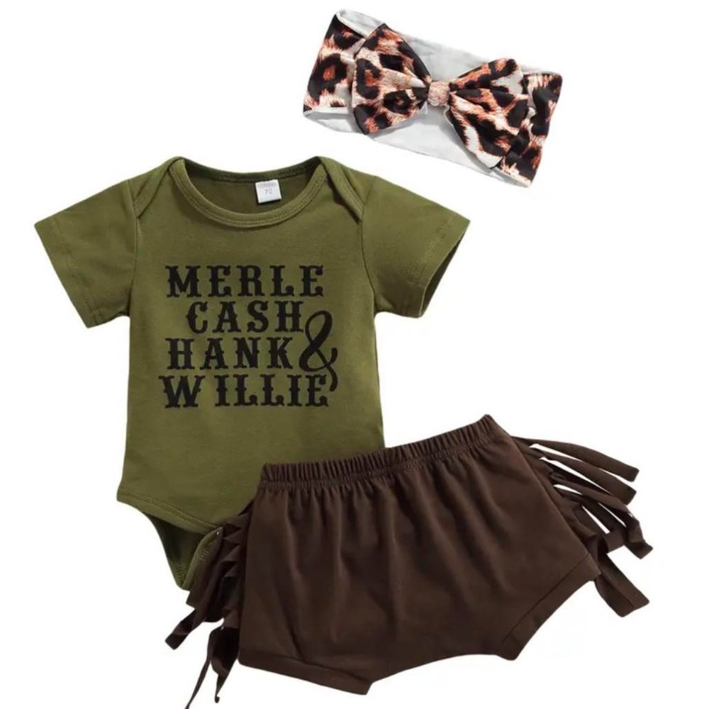 NEW Girl's Merle Cash Hank & Willie Outfit